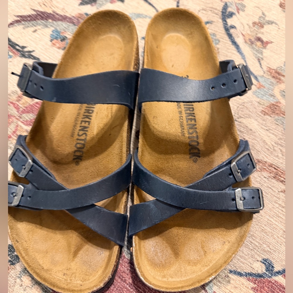 Birkenstock Navy Strappy Sandals - Picture 3 of 5
